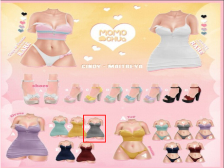 Second Life Marketplace - :: MOMOCHUU :: Cindy Dress - [Lara] D